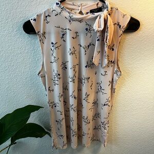 Ann Taylor Blush Pink Neck Tie Tank SP